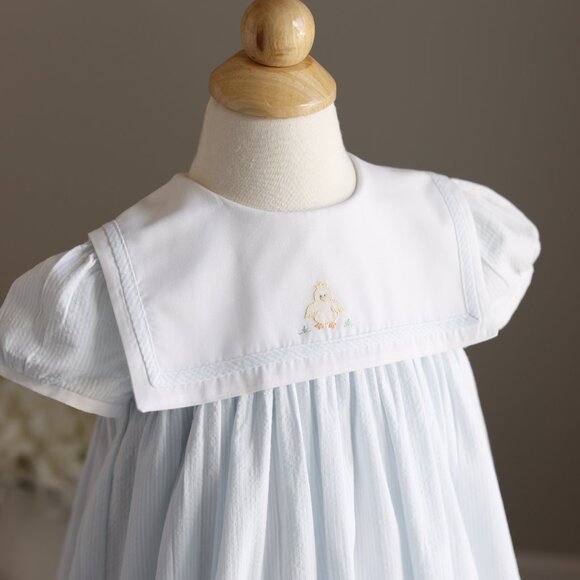Strasburg Float Dress RARE Embroidered Duckie Blue Seersucker Like-New Size 2/2T - Picture 3 of 7